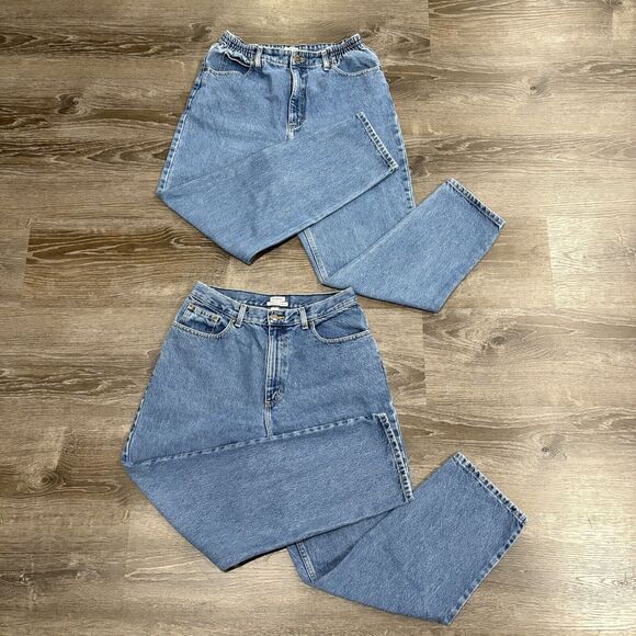LL Bean | Vintage Jeans Mom Original Fit Relaxed Lot of 2 Tapered- Size 12 - Picture 1 of 15